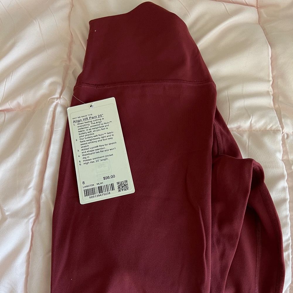 Lululemon Align HR Pant 25” size 8